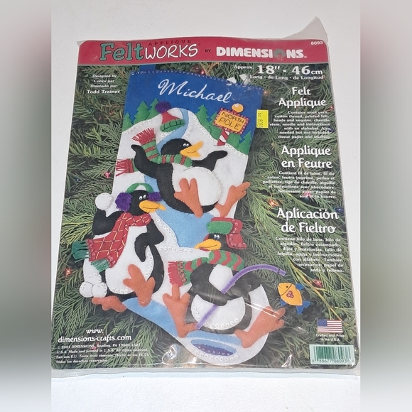 Felt Works Applique by Dimensions Christmas Crafts 2 Piece Set NWT - Picture 2 of 7